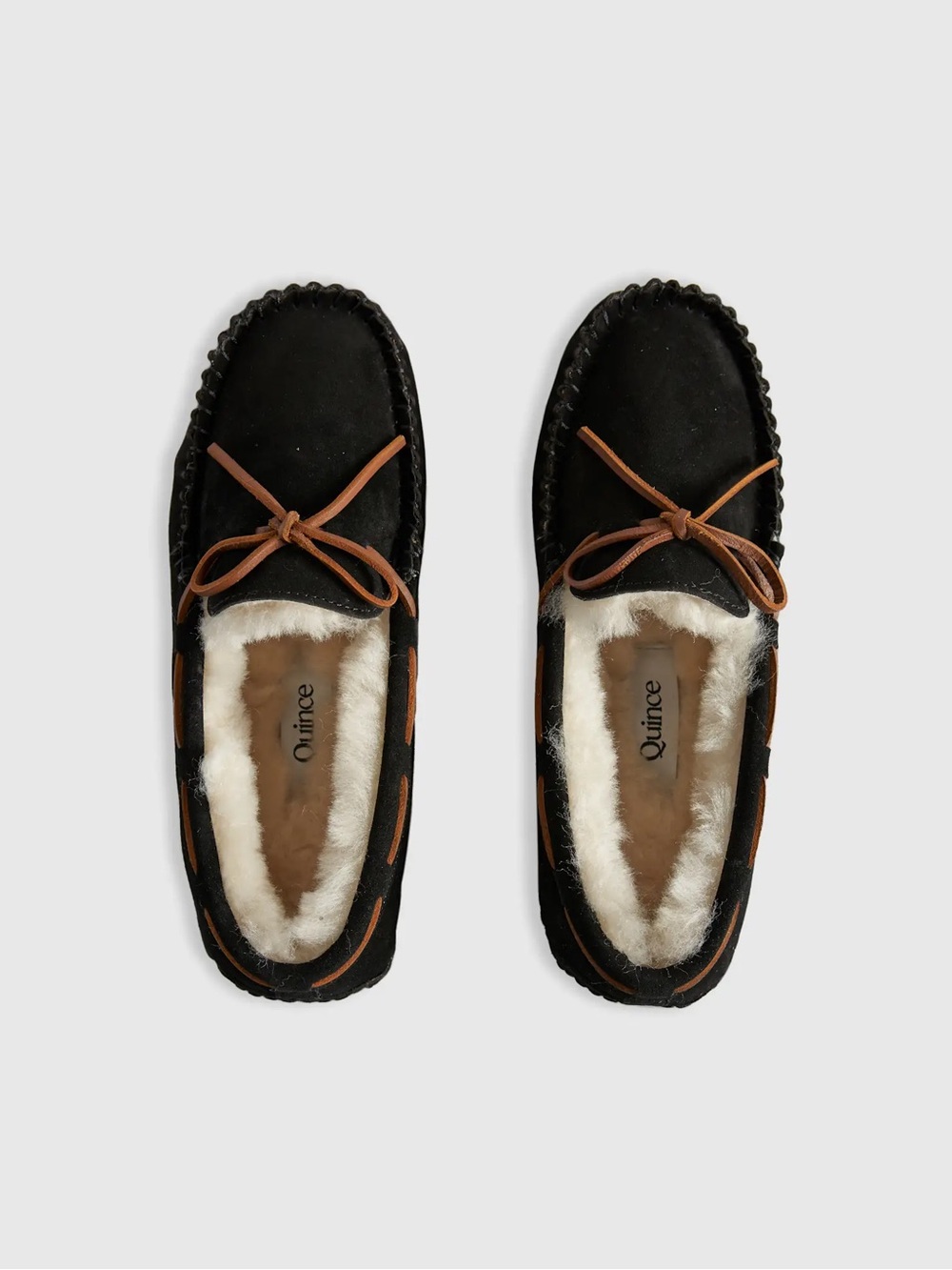 NIB Quince Women’s Black Australian Shearling Moccasin Slipper sz 8